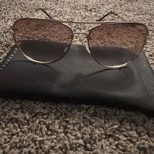 Quay Australia High Key Gold Aviator Sunglasses